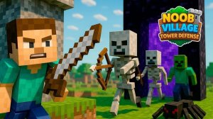 Noob Village Tower Defense: Monster Siege Game